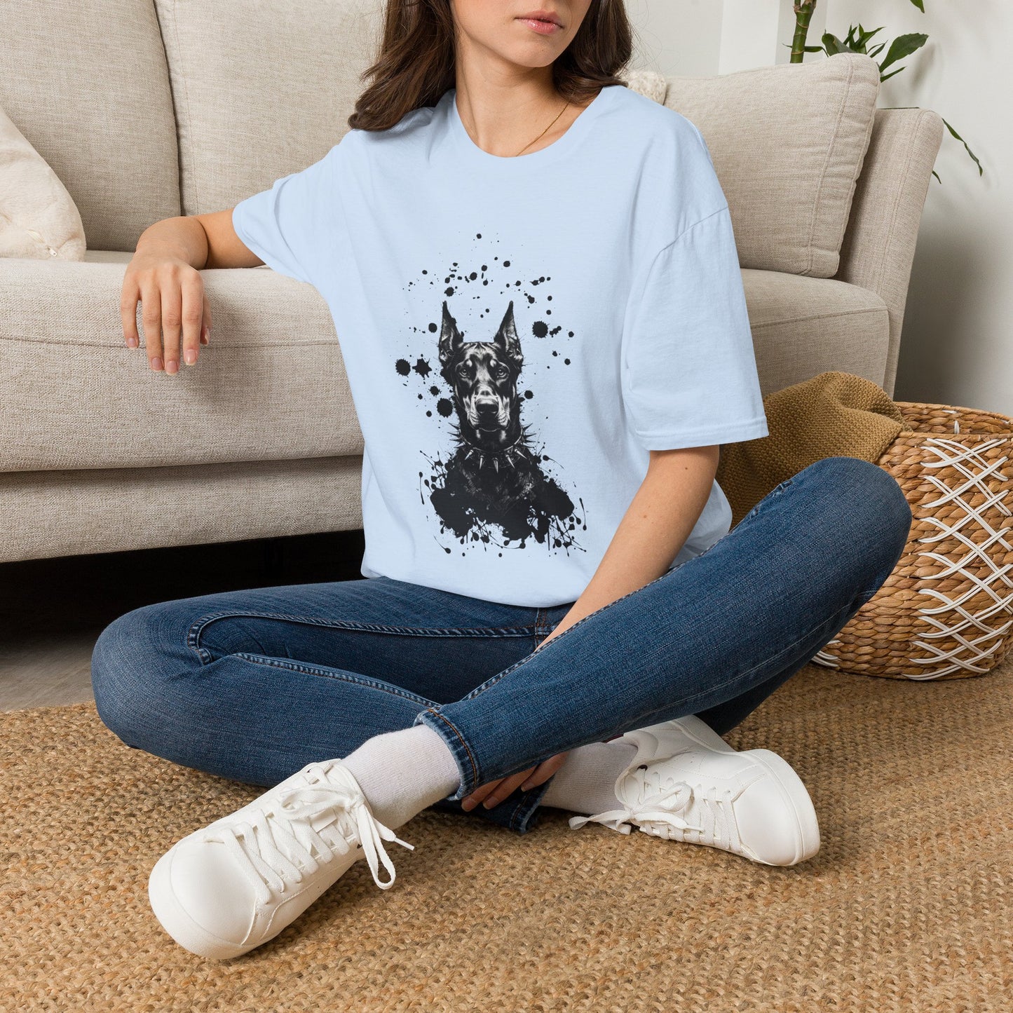 Doberman Ink Splatter T-Shirt