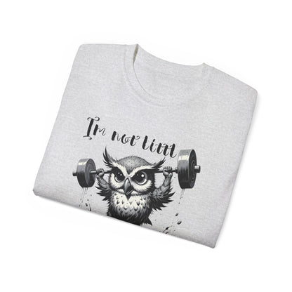 Compact Owl Weightlifting T‑Shirt — "I’m not tiny, I’m Compact!"