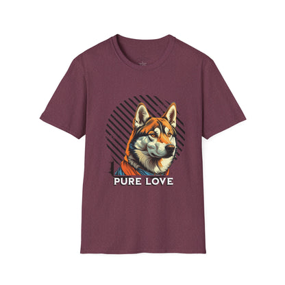Pure Love Unisex Softstyle T-Shirt - Orange Dog Design