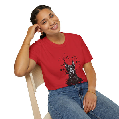 Doberman Ink Splatter T-Shirt
