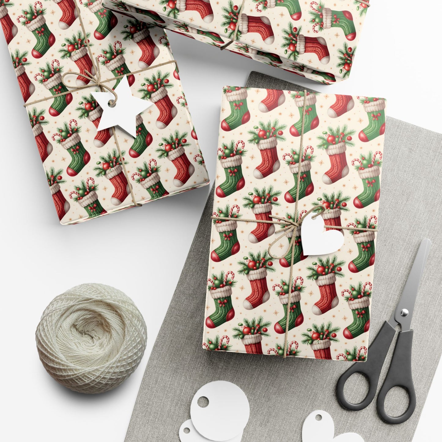 Christmas Stocking Gift Wrap Paper – Festive Holiday Wrapping Sheets