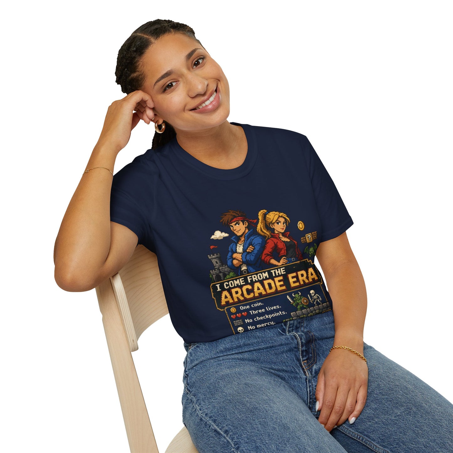 Retro Arcade Era T-Shirt — Pixel RPG Game Tribute