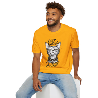 Keep Talking I'm Taking Notes Cat T‑Shirt
