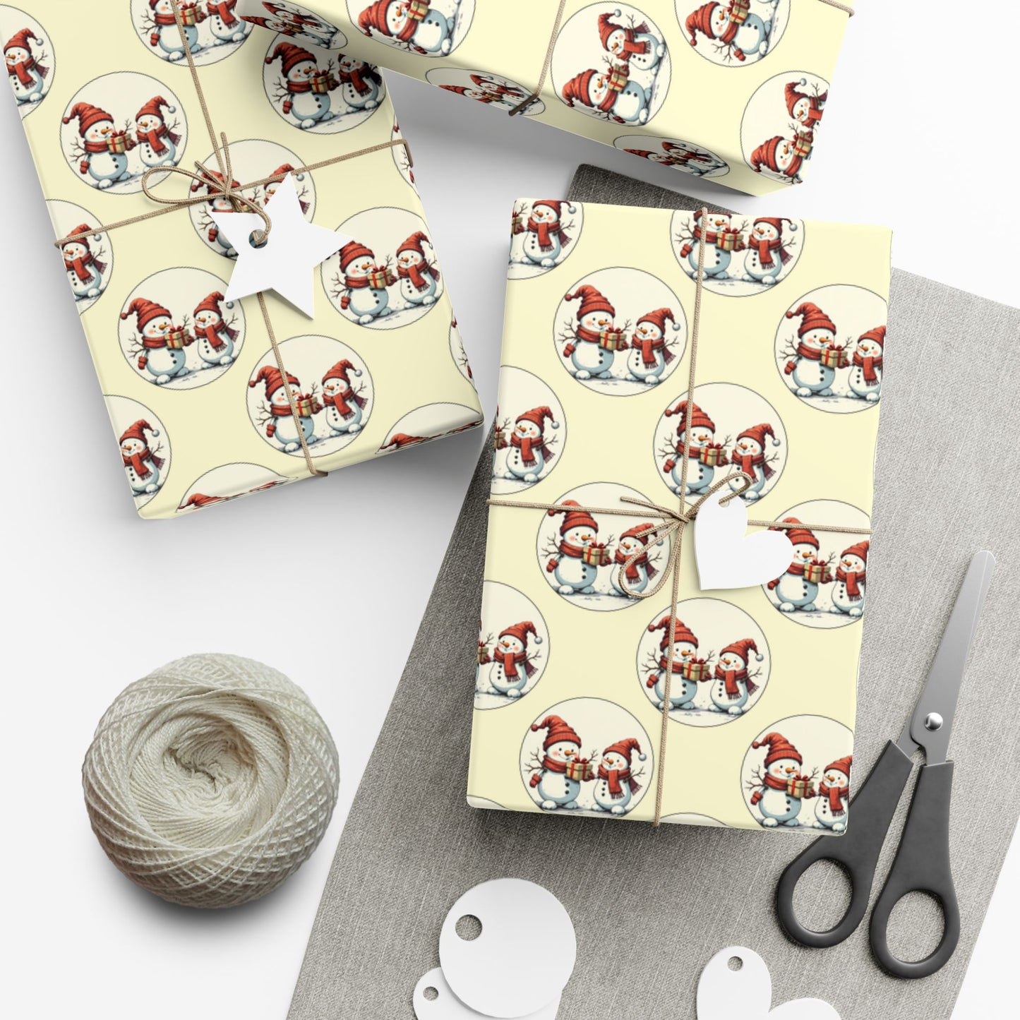 Gift Wrap Paper — Vintage Scandinavian Gnomes Pattern | Christmas Wrapping Paper Sheets