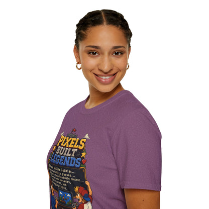 Pixels Built Legends T‑Shirt — Retro Gaming Nostalgia Tee
