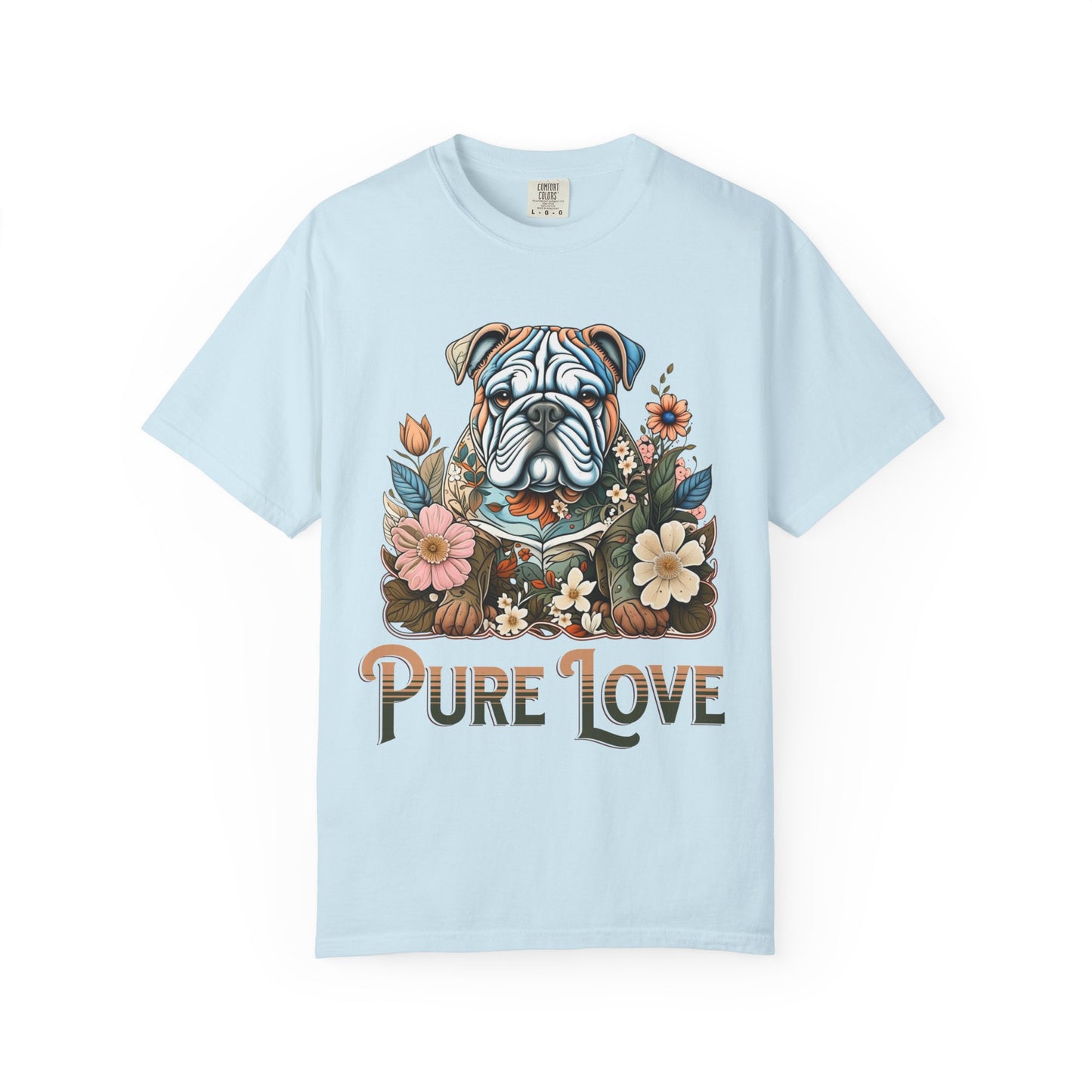 Pure Love Unisex Dog T-Shirt - Floral Graphic Tee for Pet Lovers