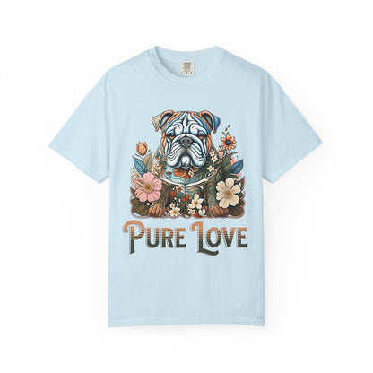 Pure Love Unisex Dog T-Shirt - Floral Graphic Tee for Pet Lovers