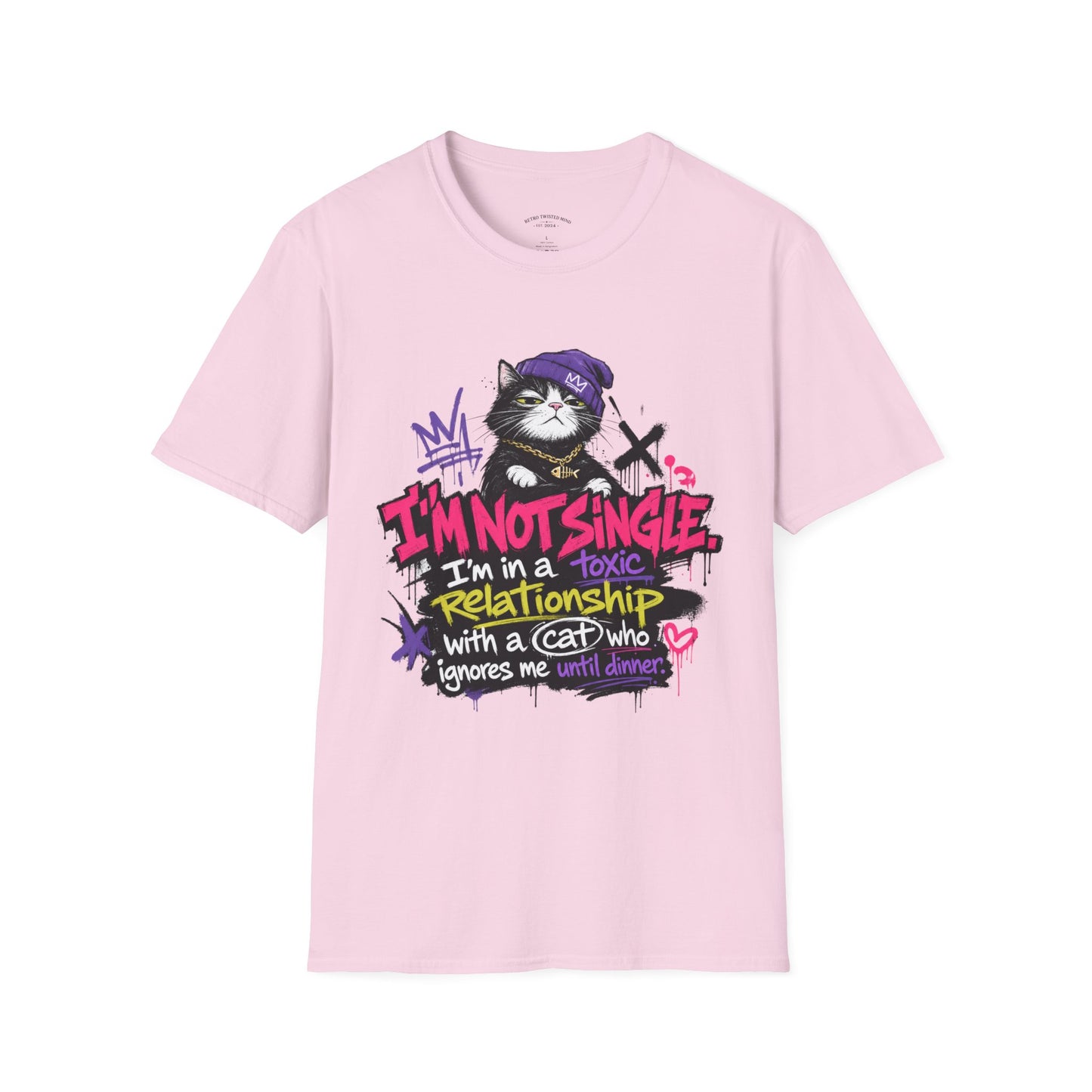 T‑Shirt — “I’m Not Single: I’m in a Toxic Relationship with a Cat” Graphic Tee