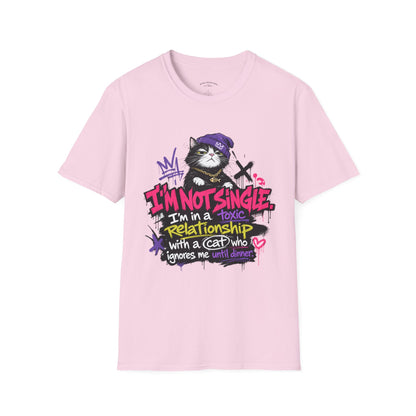 T‑Shirt — “I’m Not Single: I’m in a Toxic Relationship with a Cat” Graphic Tee