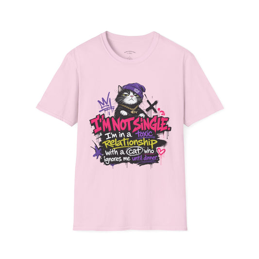 T‑Shirt — “I’m Not Single: I’m in a Toxic Relationship with a Cat” Graphic Tee
