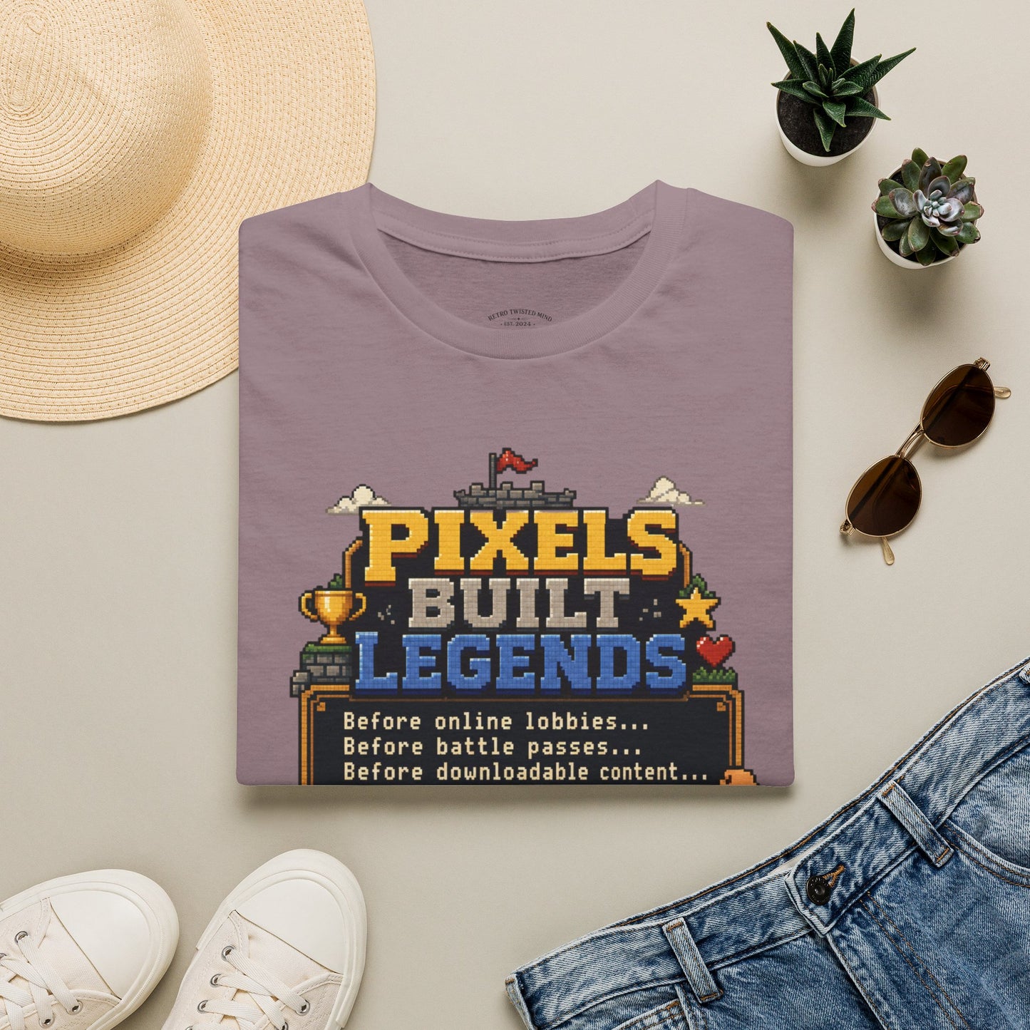 Pixels Built Legends T‑Shirt — Retro Gaming Nostalgia Tee