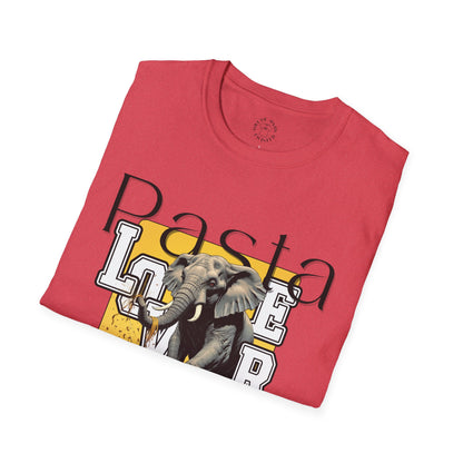 Pasta Lover Unisex Softstyle T-Shirt - Playful Elephant Graphic Tee,elephant,twisted