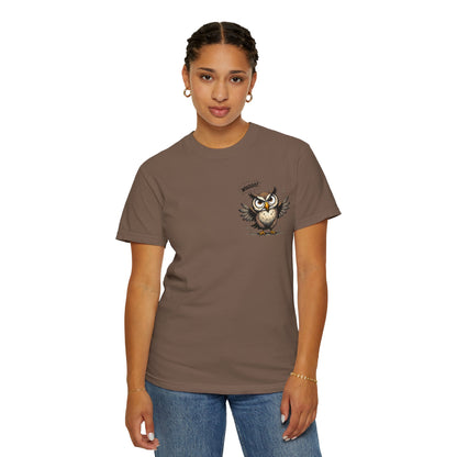 Witty Owl Graphic Tee — "Whooo?" Cute Cartoon Owl T-Shirt