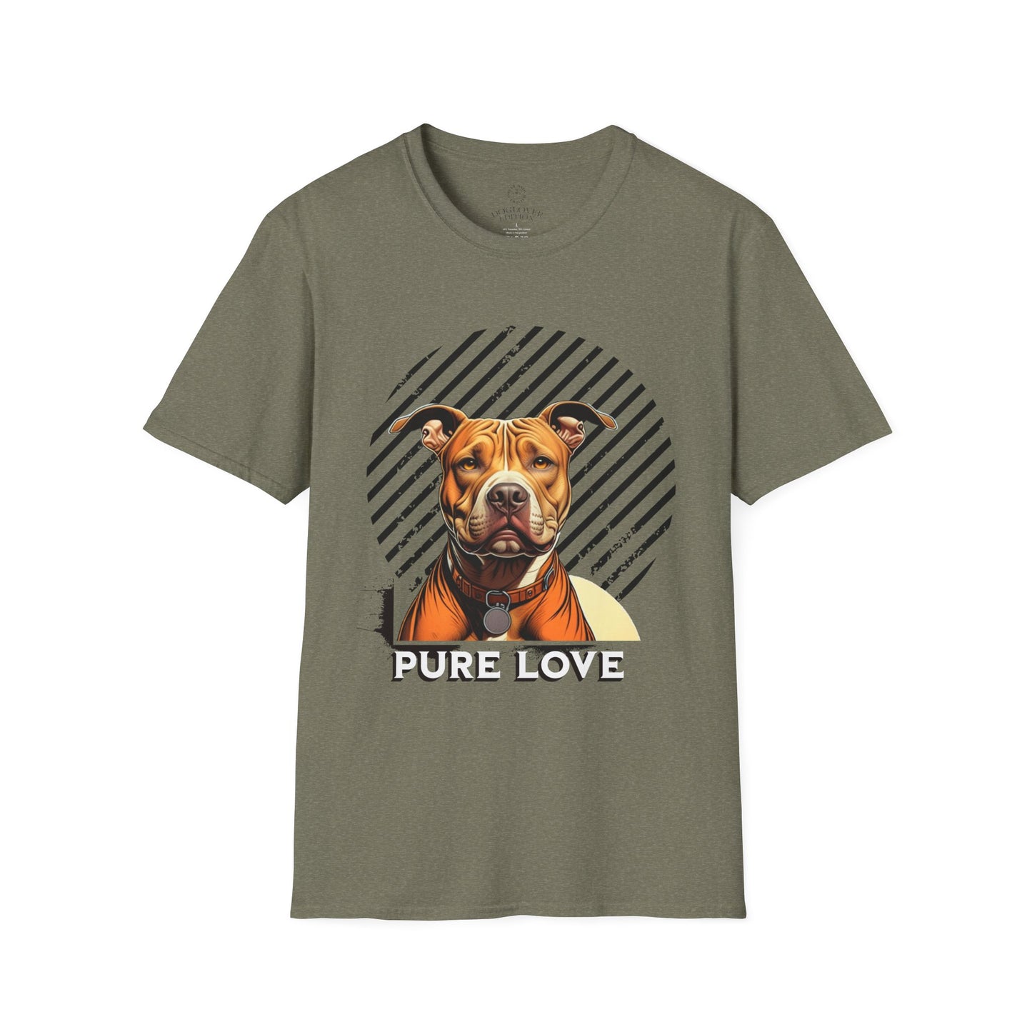 Pure Love Unisex Softstyle T-Shirt - Pitbull Design