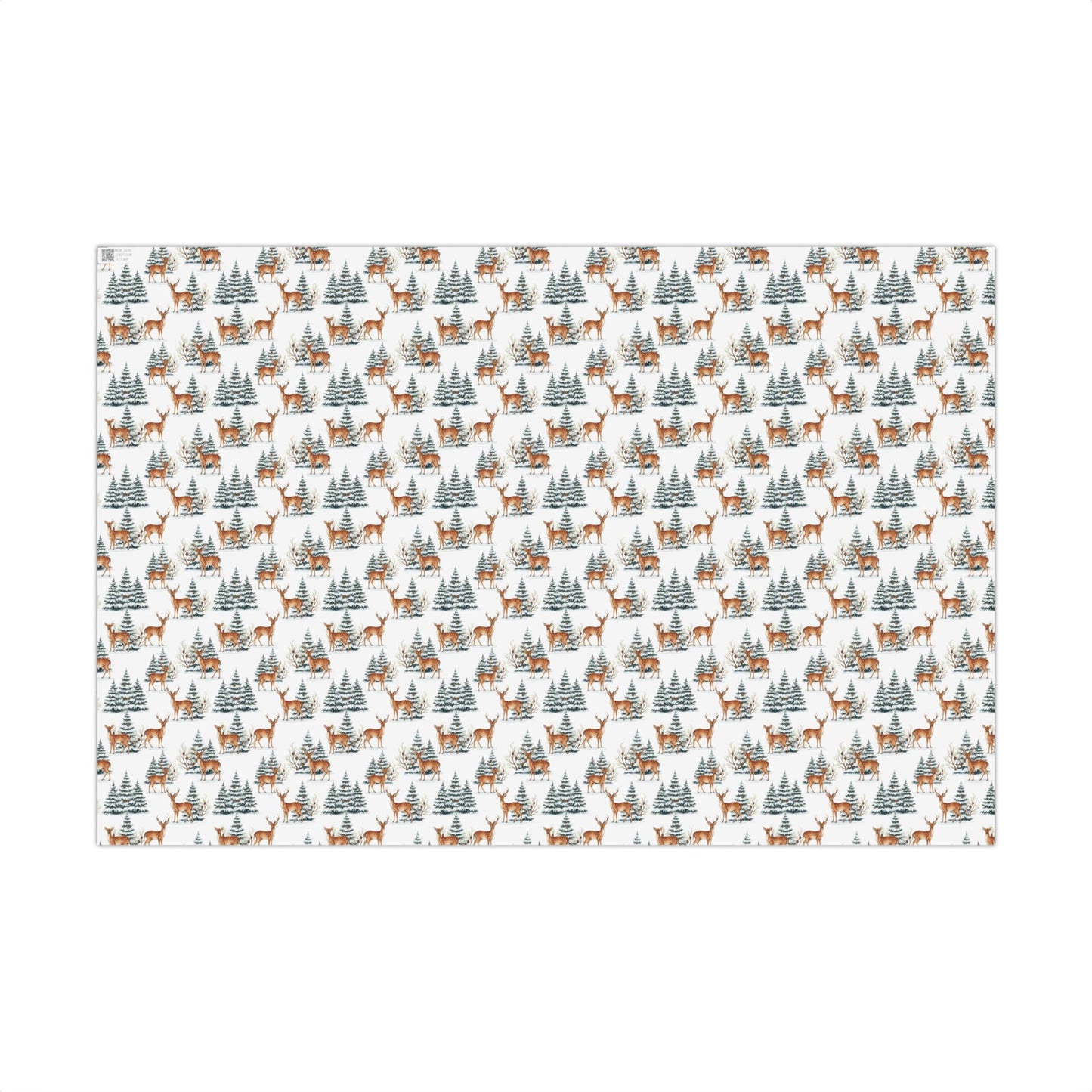 Winter Deer Gift Wrap Paper – Forest Reindeer Holiday Wrapping Sheet