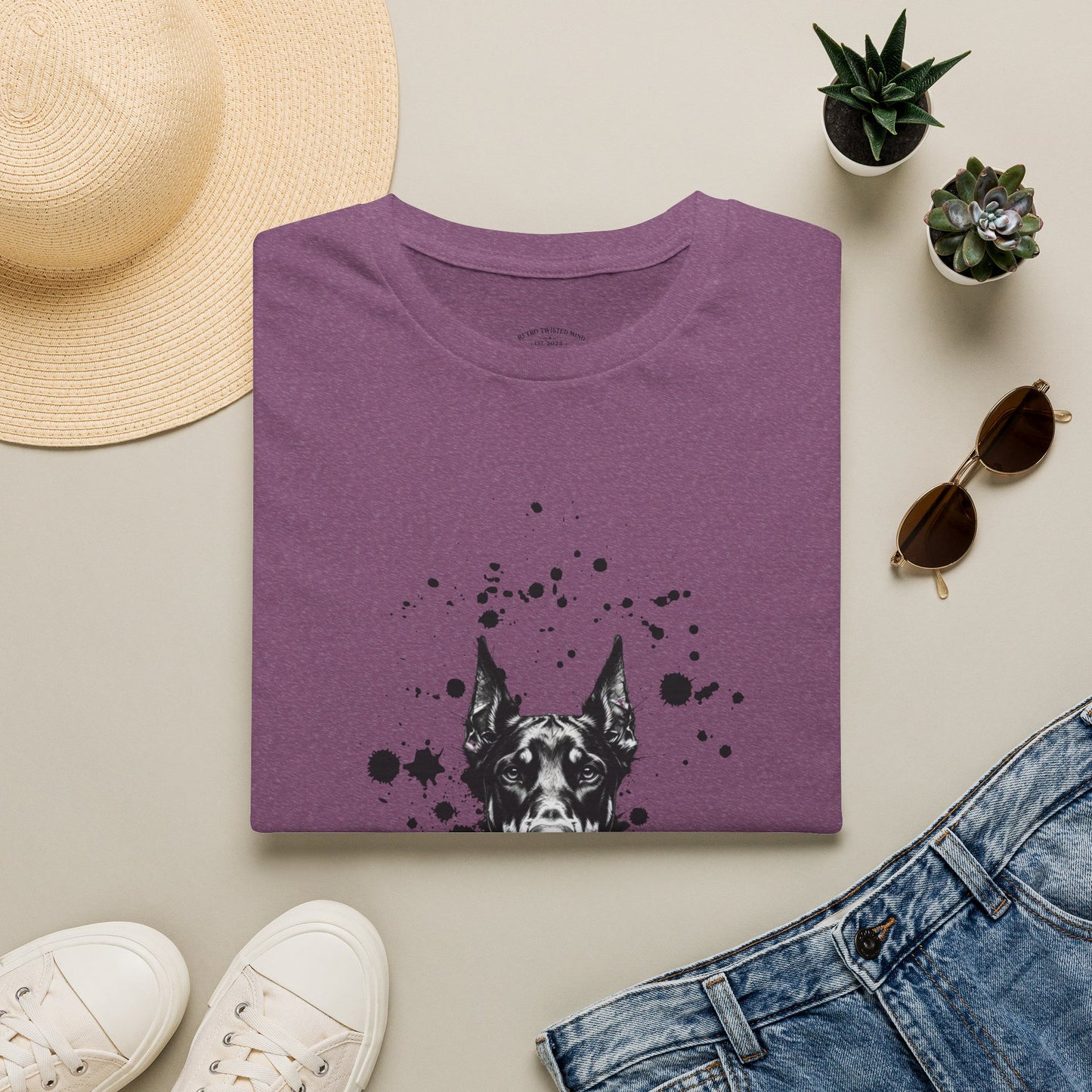 Doberman Ink Splatter T-Shirt