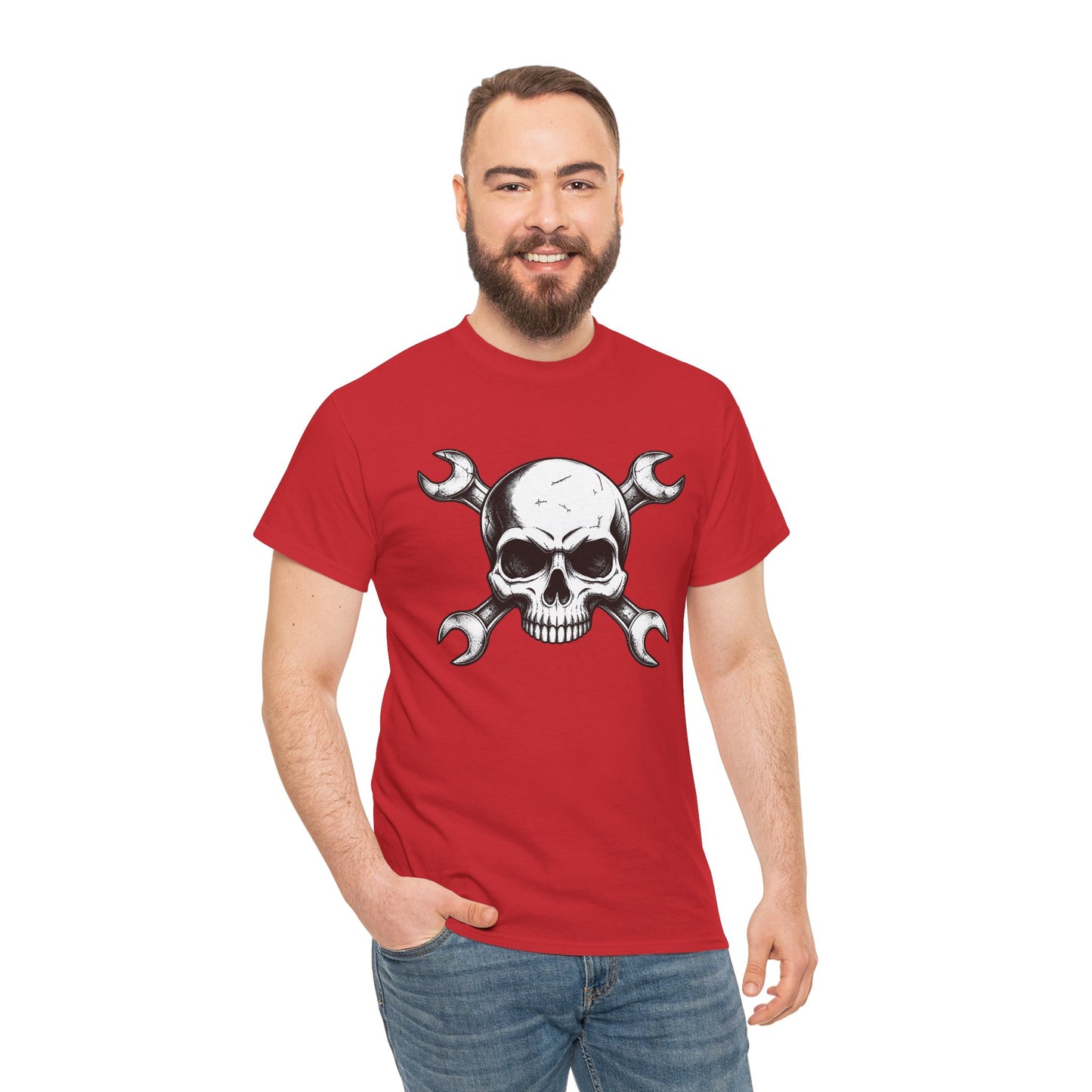 Mechanic Skull Tee — Wrench Crossbones Graphic T-Shirt