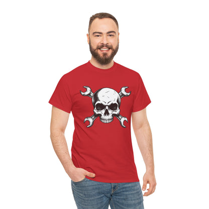Mechanic Skull Tee — Wrench Crossbones Graphic T-Shirt