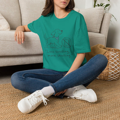 Less Scrolling, More Strolling Dog T-Shirt