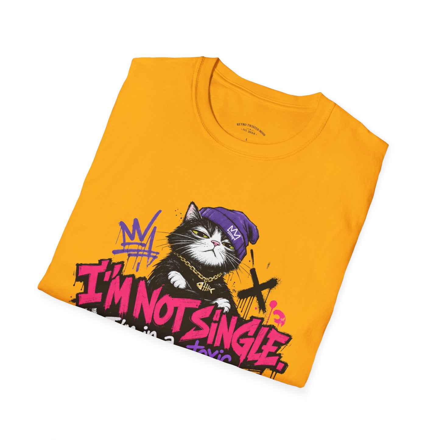 T‑Shirt — “I’m Not Single: I’m in a Toxic Relationship with a Cat” Graphic Tee