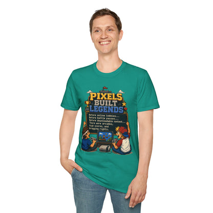 Pixels Built Legends T‑Shirt — Retro Gaming Nostalgia Tee