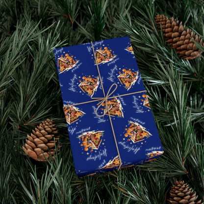 Copy of Gift Wrap — Blue Holiday Nativity Patterned Wrapping Paper