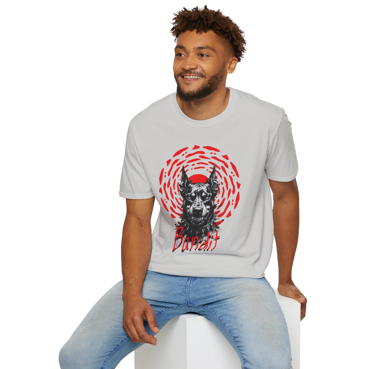 Doberman Graphic T-Shirt — Red Halo 'Bandit' Design
