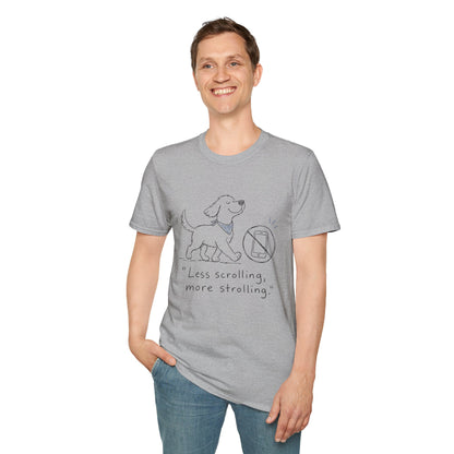 Less Scrolling, More Strolling Dog T-Shirt