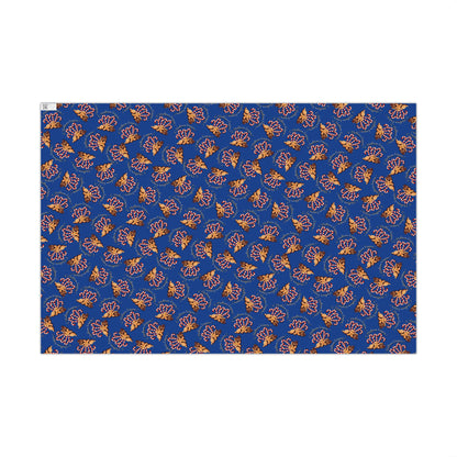 Firework Pattern Gift Wrap Paper — Festive Blue Wrapping Sheets for Celebrations