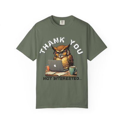 Owl 'Thank You, Not Interested' Graphic T-Shirt