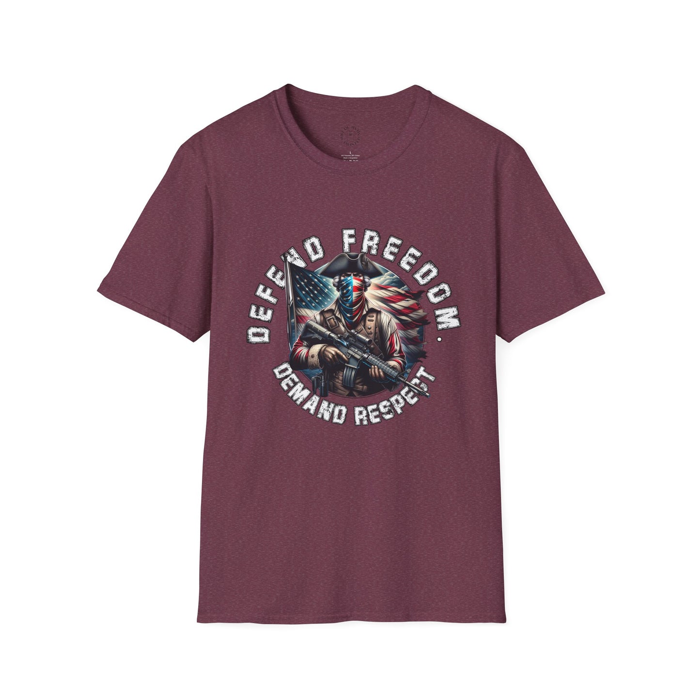 Defend Freedom Unisex Softstyle T-Shirt - Patriotic Graphic Tee