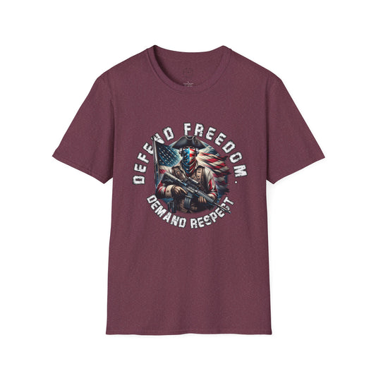 Defend Freedom Unisex Softstyle T-Shirt - Patriotic Graphic Tee