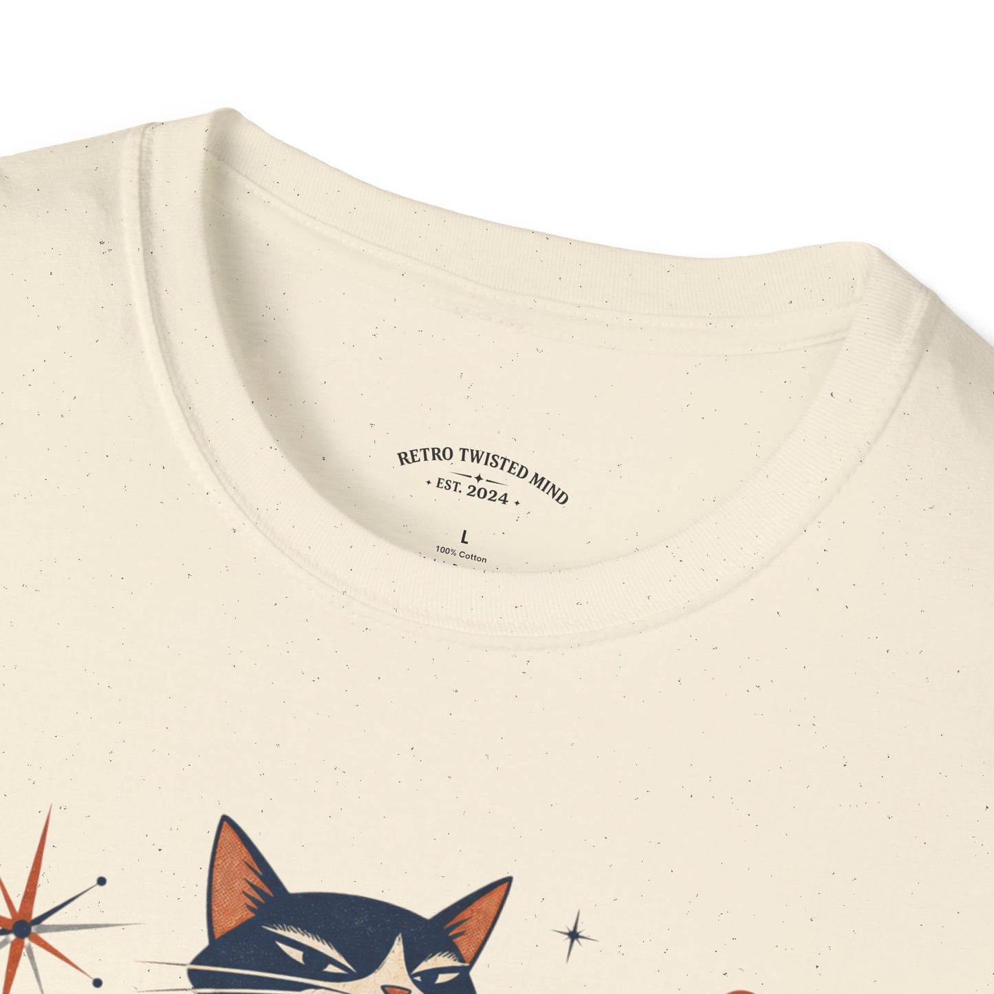 Cat Was Here First T-Shirt — Retro Mid-Century Kitty "You’re Just Visiting" Tee