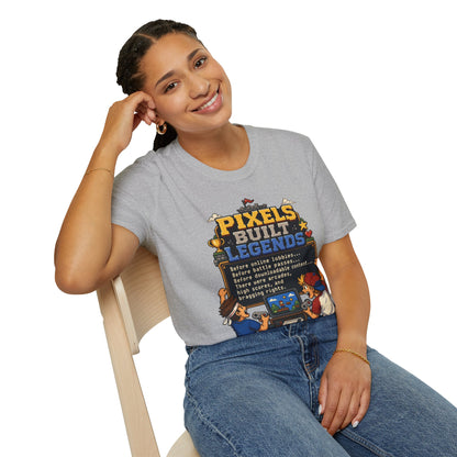 Pixels Built Legends T‑Shirt — Retro Gaming Nostalgia Tee