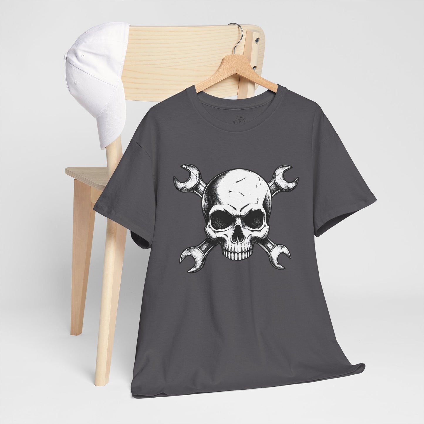 Mechanic Skull Tee — Wrench Crossbones Graphic T-Shirt