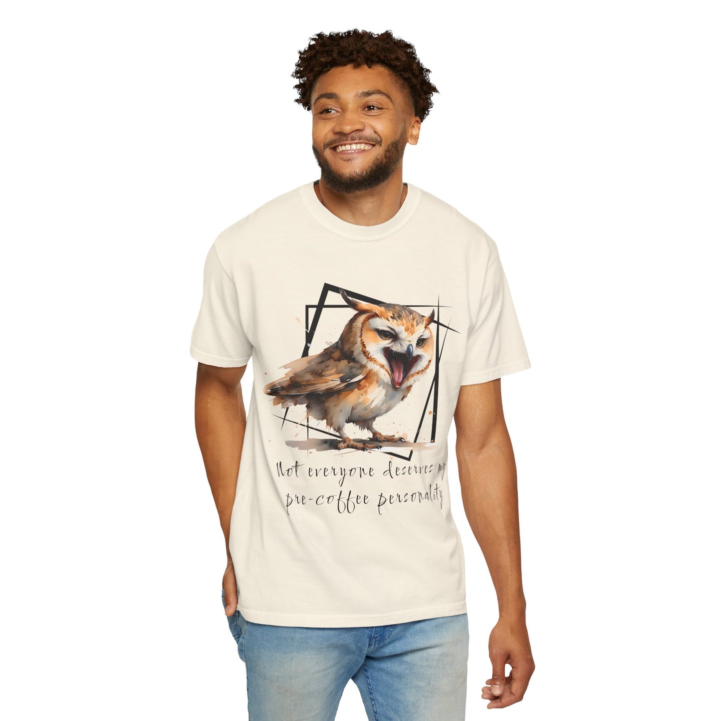 Owl Coffee Personality T-Shirt — "Not everyone deserves my pre-coffee personality"