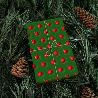 Wrapping Paper (Green with Red Ornaments)