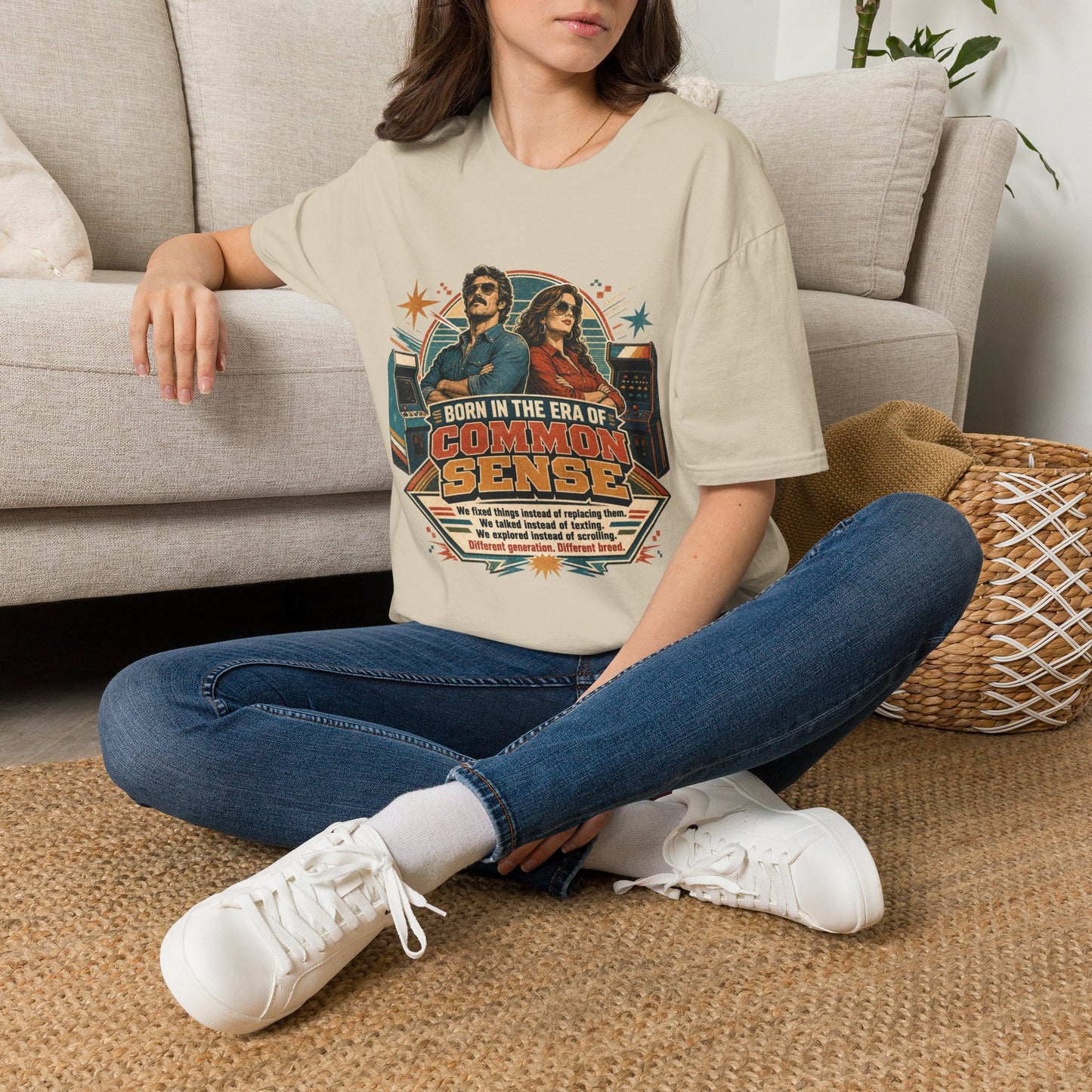 Born in the Era of Common Sense T-Shirt — Retro 70s Vintage Political Graphic Tee