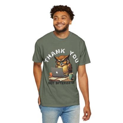 Owl 'Thank You, Not Interested' Graphic T-Shirt