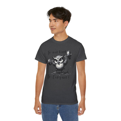 Compact Owl Weightlifting T‑Shirt — "I’m not tiny, I’m Compact!"