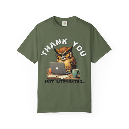 Owl 'Thank You, Not Interested' Graphic T-Shirt