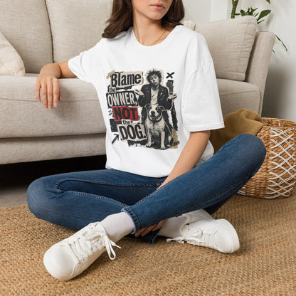 Blame the Owner Not the Dog T-Shirt - Funny Punk Dog Graphic Tee