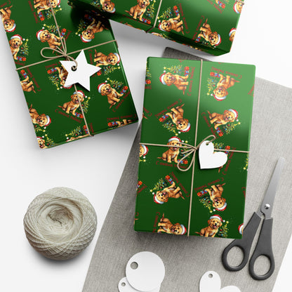 Gift Wrap Paper — Festive Gingerbread Dog Pattern (Holiday Wrapping)