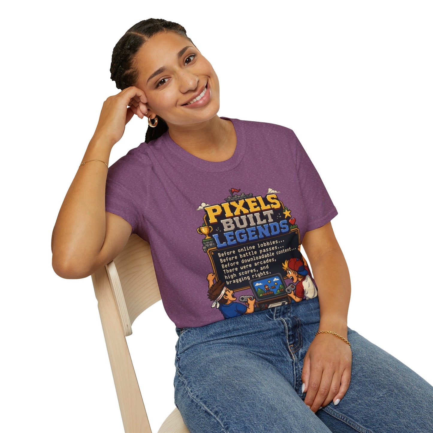 Pixels Built Legends T‑Shirt — Retro Gaming Nostalgia Tee