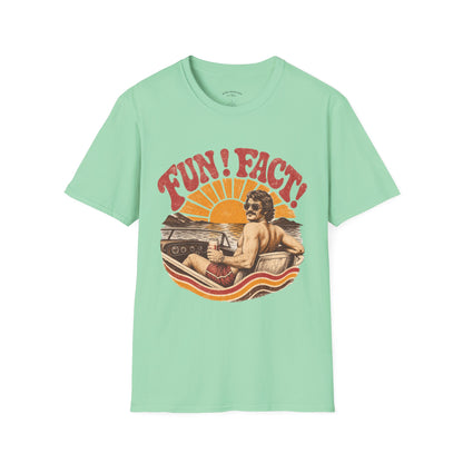 Retro 'FUN! FACT!' Surf Tee — Vintage Sunset Beach Graphic T-Shirt