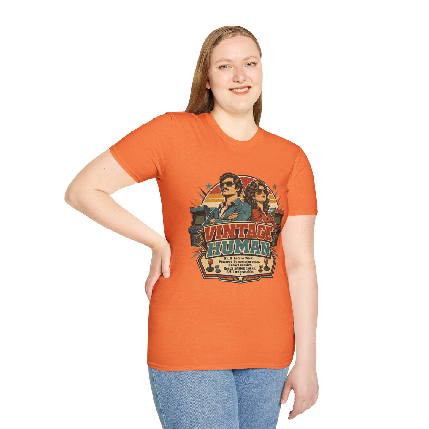 Vintage Human T-Shirt — Retro 70s Duo Graphic Tee