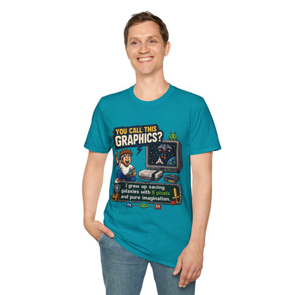 T-Shirt — "You Call This Graphics?" Retro Gamer Vintage Video Game Tee