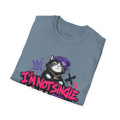 T‑Shirt — “I’m Not Single: I’m in a Toxic Relationship with a Cat” Graphic Tee