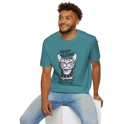 Keep Talking I'm Taking Notes Cat T‑Shirt