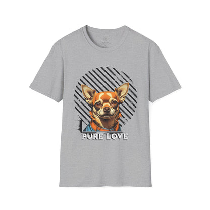 Dog Lover's Pure Love Unisex T-Shirt | Vibrant Orange Dog Design